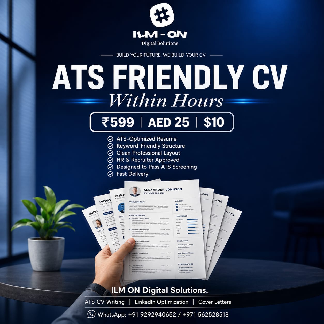 ILM-ON Official ATS Friendly CV Poster - ₹599 / AED 25